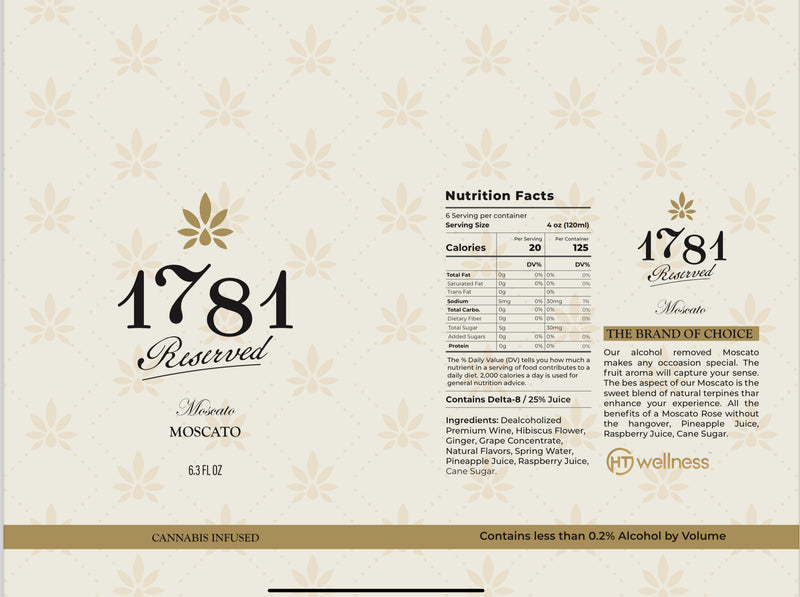1781 Reserved THCA/D9 Wine (Non Alcoholic) 1000mg