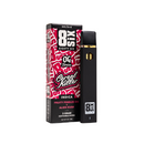 A boxed Eighty Six Brand Delta-8 disposable vape pen labeled "Eighty Six Delta 8 Disposable | 2g" with "Fruity Pebbles OG" and "Alien Kush" flavor descriptions. The vape pen stands upright next to the box.