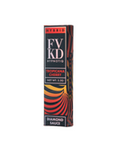 Experience elevated flavors with the FVKD Hypnotiq Diamond Sauce Disposable (3.5g), featuring premium diamond sauce extract, a notable THC content, and a striking red and black abstract design.