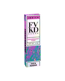 A vibrant FVKD box labeled "Granddaddy Purp" features the "Indica" strain and weighs 3.5g. The FVKD THCA Sugar Disposable mirrors the refined quality of diamond sauce extract.