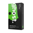 A green and black box labeled "Ghost" contains a product called "Ghost THCA Slide Piece Disposable | 7g" and lists contents including THCA, Liquid Diamonds, THCP, and Delta 10. The strain is listed as Chem Dog Hybrid. This Ghost THCA Slide Piece Disposable | 7g offers a unique blend of cannabinoids for an unparalleled experience.