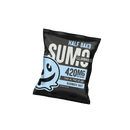 Introducing a package of Half Bak'd Sumo Gummies 420mg | 2ct, featuring Bluematic Razz flavor with each gummy containing a potent blend of THC-A, THC-P, and Delta-8 cannabinoids. The predominantly black packaging is accented with blue and white tones, emphasizing its powerful content.