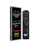 A black vape pen with white line art stands next to its box labeled "Hidden Hills Diamond Boyz THCP Disposable | 1g," featuring premium THCP distillate for a superior experience from the Hidden Hills brand.