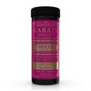 A black cylindrical container labeled "Carats Deuces Live Resin Gummies | 7000mg, Delta 8 THC, Cotton Kandy" with details of ingredients and dosage printed on the front.