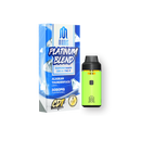 Image of a product package labeled "Modus Platinum Blend Diamond Sauce" from the Modus Collection and a neon green vape pen with a black mouthpiece beside it. The package is for an Alaskan Thunderfuck (Sativa) blend with 3000mg. Perfect for fans of Modus Platinum Blend Disposable | 3g.