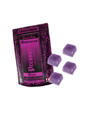 The purple packaging of Pressure LA Honcho Gummies 20ct, labeled "16,000 MG" and "Grape," prominently displays four Delta 8-infused purple gummies beside the pack.