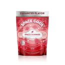 A red and white package of Space Gods brand Space Gods Mega Dose Gummies | 900mg. The label indicates it contains watermelon-flavored, hemp-derived Delta 9 gummies, with 900 mg total content. The net weight is 150 grams (5.29 oz).