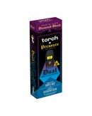 The Torch x Pressure LA THC-A Diamond Blend Disposable | 3g features exhilarating Sativa Purple Haze and soothing Indica Blueberry Kush, offering a unique THC-A+V/0 Diamond Blend design for an unmatched dual flavor vape experience.