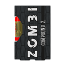 A video game case displaying the title "ZGM31 Compound Z" with a dark, textured background and red highlight, reminiscent of the striking packaging often seen in Zombi Live Badder Vape Cartridges | 2g from Zombi.