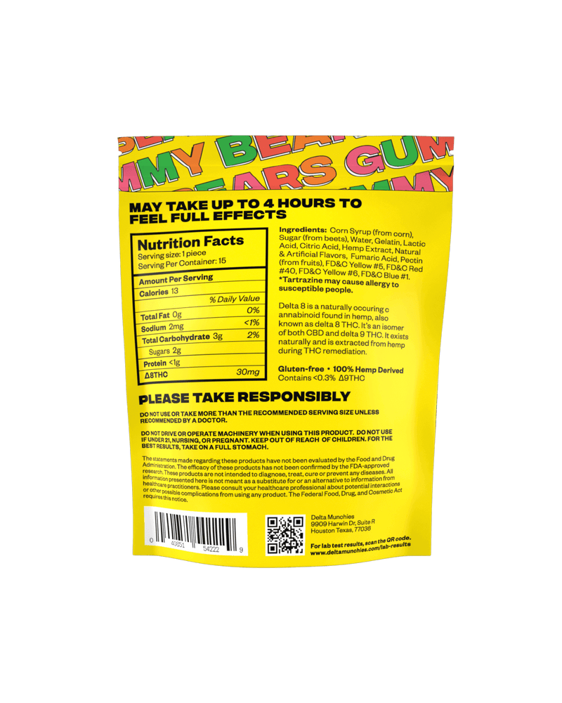 Delta Munchies Delta 8 Gummies - Gummy Bears 15ct