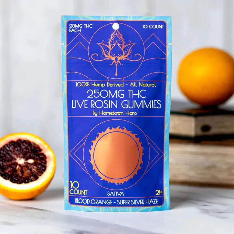 Hometown Hero Delta 9 Live Rosin Gummies - Blood Orange