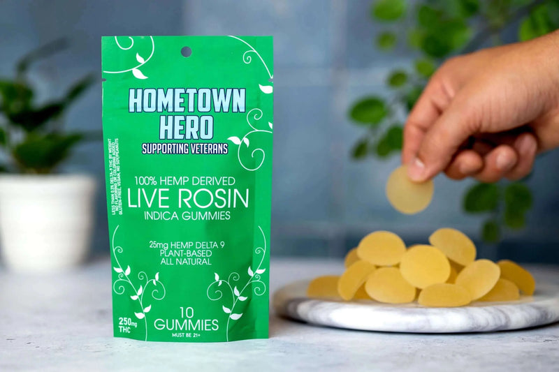 Hometown Hero Delta 9 Live Rosin Gummies - Indica