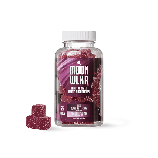 Moonwlkr Delta 8 THC Gummies - Black Raspberry 25mg, 25ct