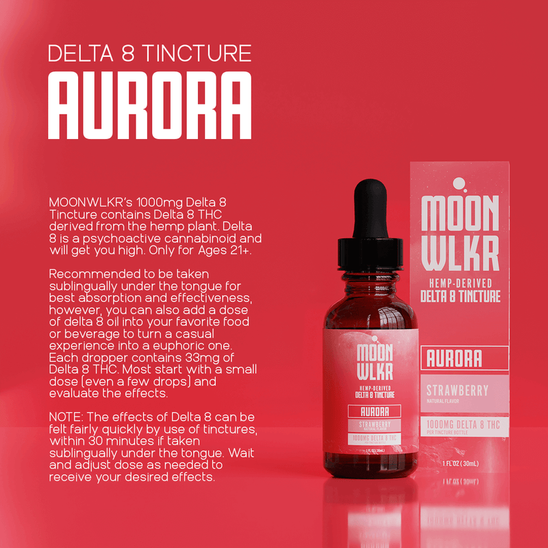 Moonwlkr Delta 8 Tincture 1,000mg - Strawberry