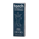 The Torch Nitro Blend THC-A 3.5G disposable vape box is labeled "OREOZ HYBRID" and includes "THC-P" and "HHC-P" for added potency. The package features a dark color with white text and a symbol, with a net weight of 3.5 grams (0.123 oz).