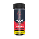 Introducing the Torch Nitro Blend XXL Gummies | 7000mg by Torch for 1000mg THC gummies, Sour Lemon Cherry flavor, featuring a black lid and a red label warning "High Dose." This pack combines the potent effects of live resin with the tangy delight of lemon and cherry.